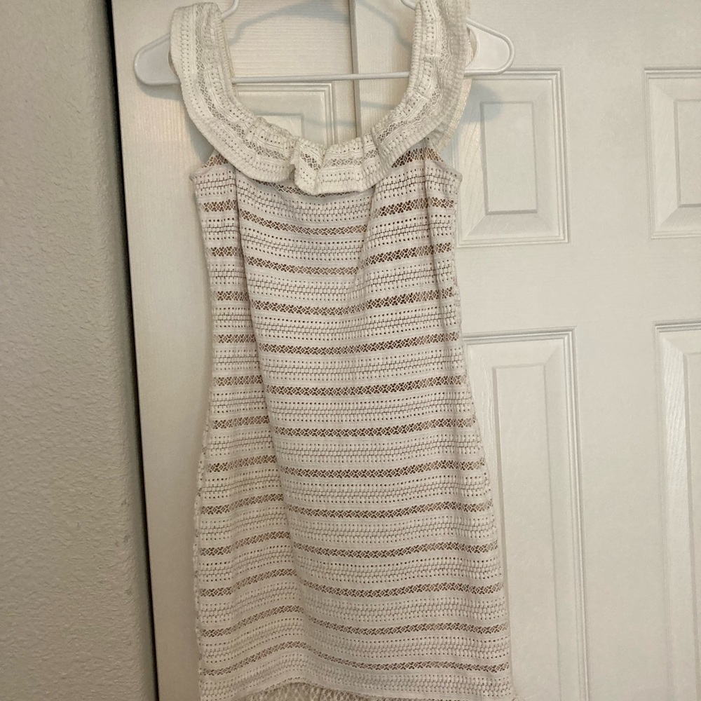 Nightcap Clothing White Lace Off-The-Shoulder Dress